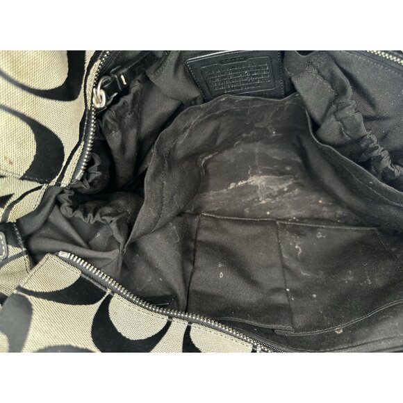 DAMAGED/ WORN COACH XL Tote / Diaper Bag /Signature C'S/ F13803/ Black - Picture 9 of 11